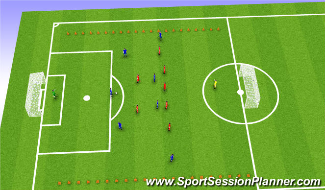 Football/Soccer Session Plan Drill (Colour): 8v8