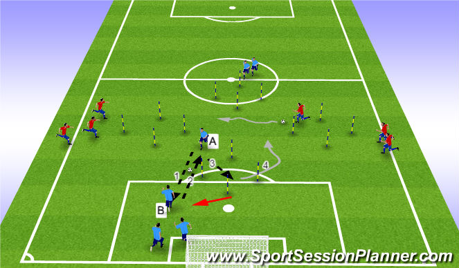 Football/Soccer Session Plan Drill (Colour): Diamonds passing 1