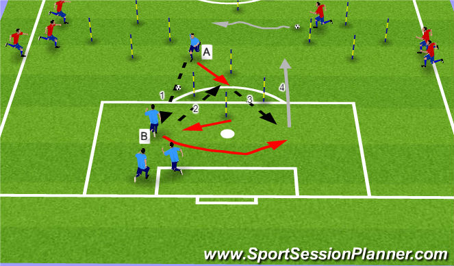 Football/Soccer Session Plan Drill (Colour): Diamonds passing 2