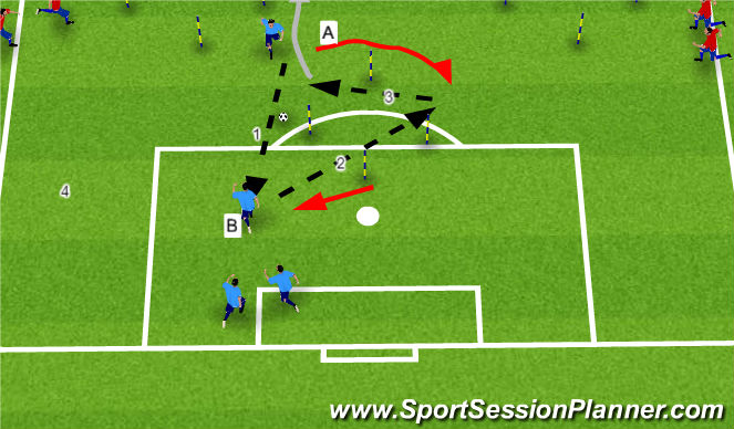 Football/Soccer Session Plan Drill (Colour): Diamonds passing 3