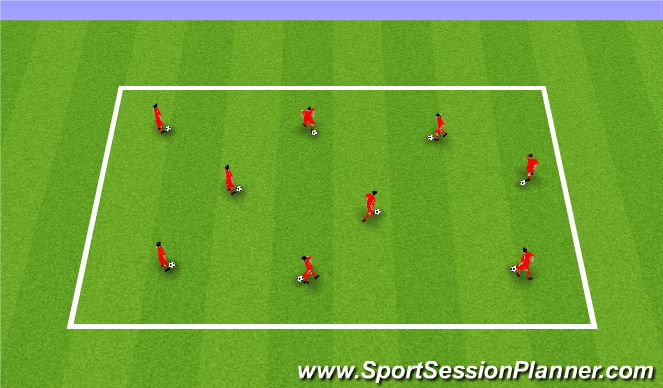 Football/Soccer Session Plan Drill (Colour): Ball mastery