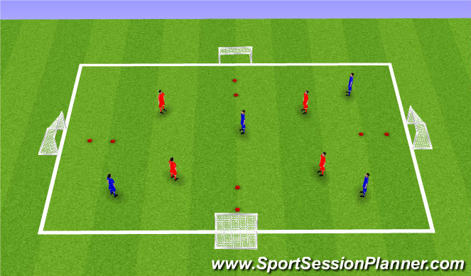 Football/Soccer Session Plan Drill (Colour): 4v4 SSG