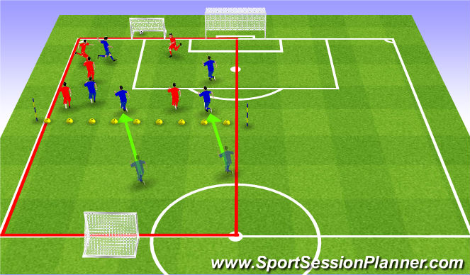 Football/Soccer Session Plan Drill (Colour): Pushing up match