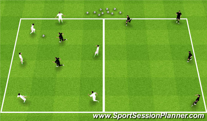 Football/Soccer Session Plan Drill (Colour): Two-Team Possession Game