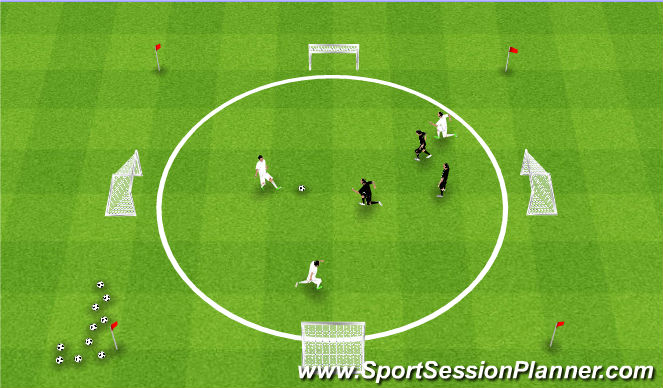 Football/Soccer Session Plan Drill (Colour): Attack Two-Defend Two