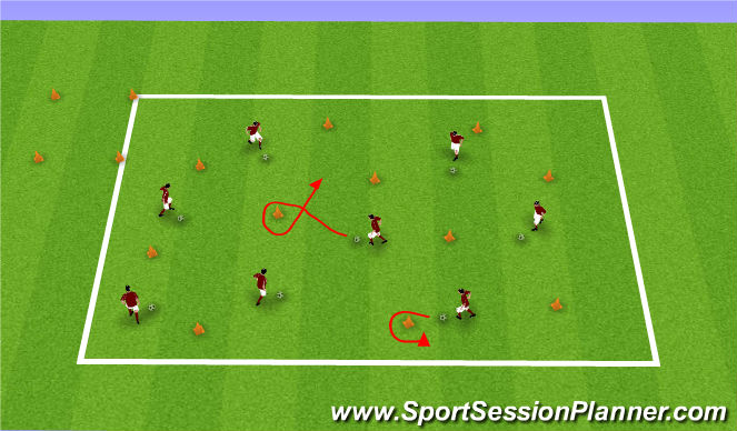 Football/Soccer Session Plan Drill (Colour): Pirates of the Caribbean
