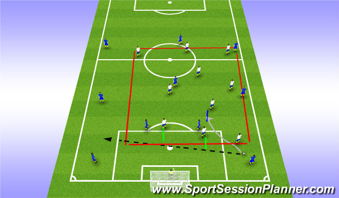 Football/Soccer Session Plan Drill (Colour): High Pressure., last 30