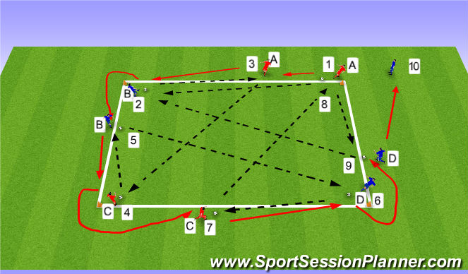 Football/Soccer Session Plan Drill (Colour): Warm Up