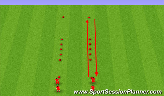 Football/Soccer Session Plan Drill (Colour): Cone Ladder Warm-Up