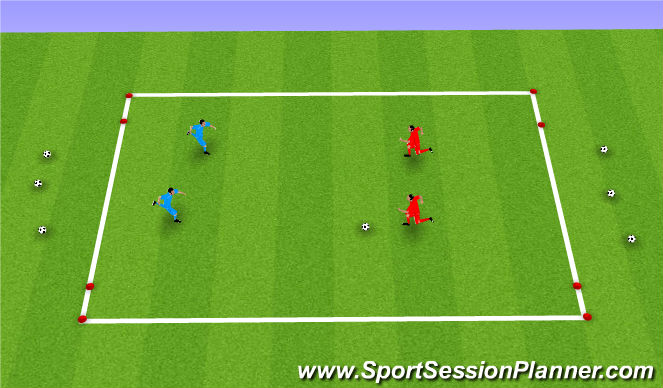 Football/Soccer Session Plan Drill (Colour): 2v2 Dribble Game