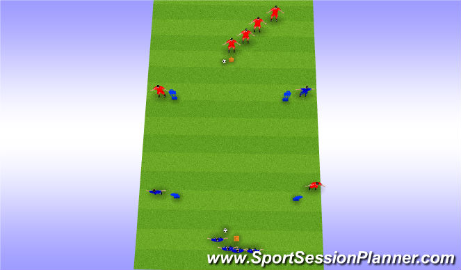 Football/Soccer Session Plan Drill (Colour): Receiving And Control: Receiving To Play Forward Warm Up