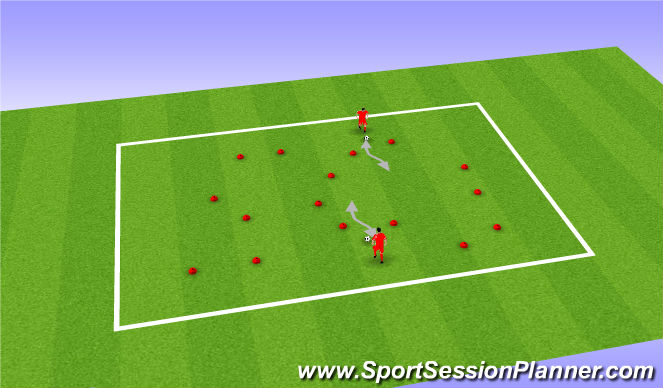 Football/Soccer Session Plan Drill (Colour): Ball Mastery: Turn Moves Through Gates