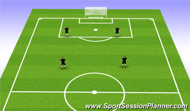 Football/Soccer Session Plan Drill (Colour): 4v4 (2-2)