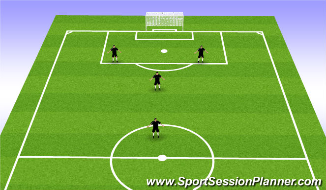 Football/Soccer Session Plan Drill (Colour): 4v4 (2-1-1)