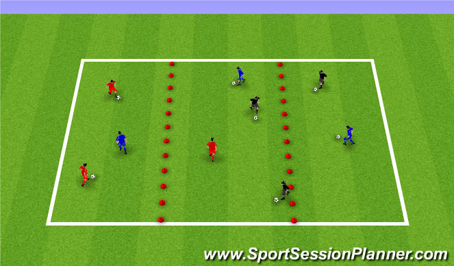 Football/Soccer Session Plan Drill (Colour): River Pirates Warm-Up