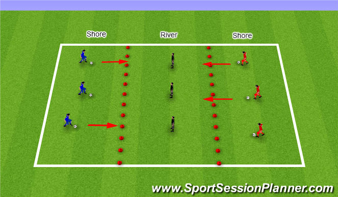 Football/Soccer Session Plan Drill (Colour): River Pirates Game