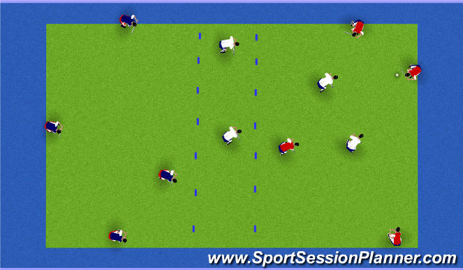Hockey Session Plan Drill (Colour): 4v4v4 Pressing Game