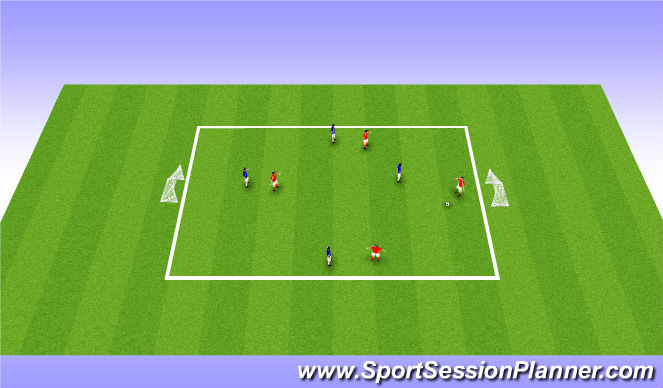 Football/Soccer Session Plan Drill (Colour): 4v4 - Lock it in