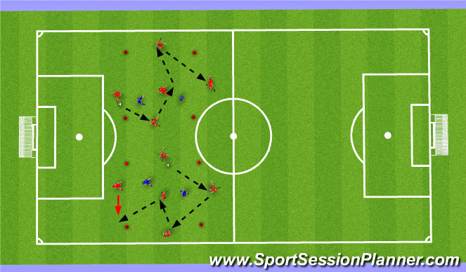 Football/Soccer Session Plan Drill (Colour): Small Sided 5v2 Rondo