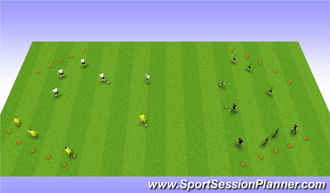 Football/Soccer Session Plan Drill (Colour): Storm the Castle