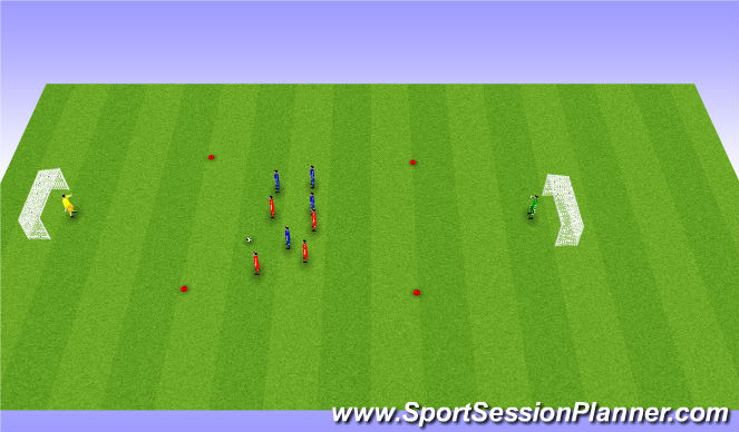 Football/Soccer Session Plan Drill (Colour): Possession to Goal