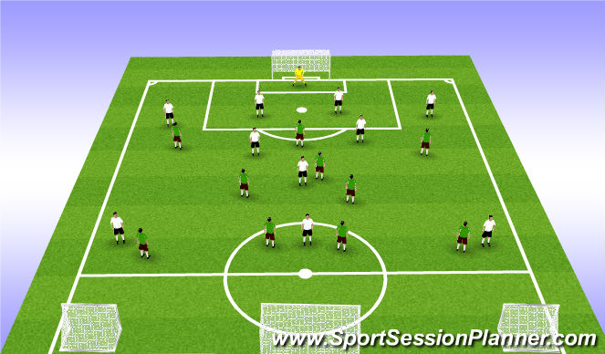 Football/Soccer Session Plan Drill (Colour): Playing out from Back