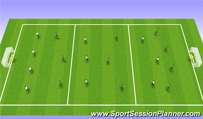 Football/Soccer Session Plan Drill (Colour): 3-Zone Game