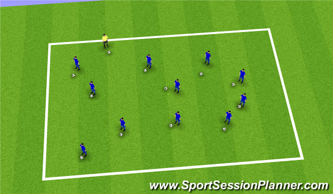 Football/Soccer Session Plan Drill (Colour): practice 1 - Learn skills