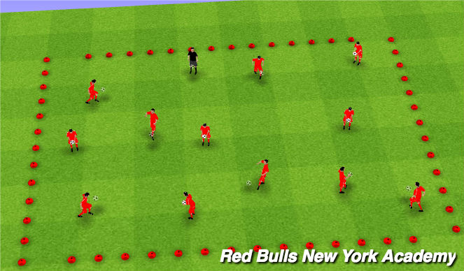 Football/Soccer Session Plan Drill (Colour): Warm-Up/Ball Mastery