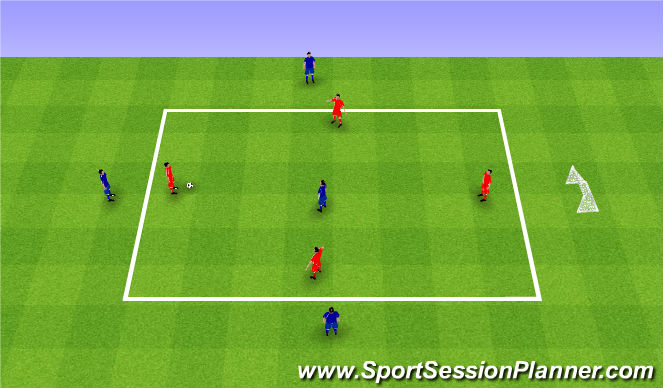 Football/Soccer Session Plan Drill (Colour): 4v1 Rondo. Dziadek 4v1.