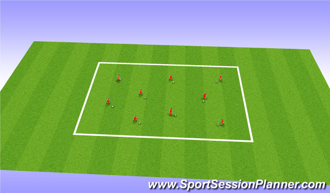 Football/Soccer Session Plan Drill (Colour): Ball Mastery Warm Up