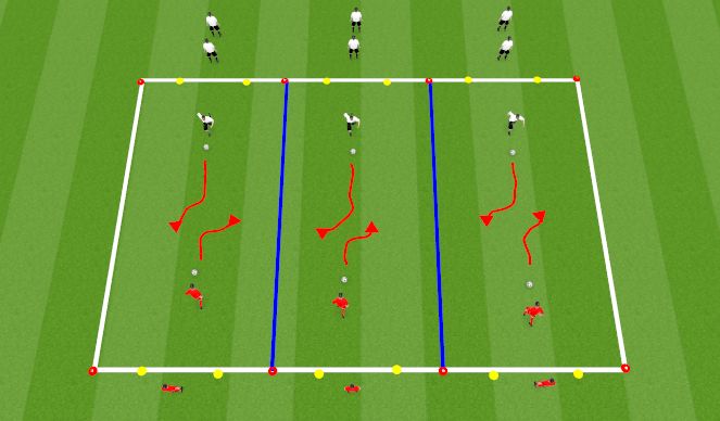 Football/Soccer Session Plan Drill (Colour): 1v1 Unopposed