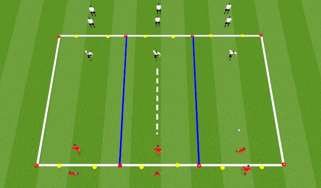 Football/Soccer Session Plan Drill (Colour): 3v3  / Stay in Channel