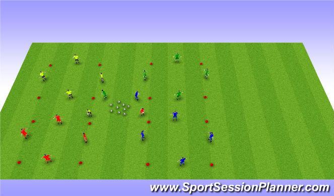 Football/Soccer Session Plan Drill (Colour): 4v1's