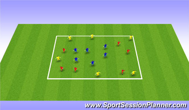 Football/Soccer Session Plan Drill (Colour): 3 team possesion