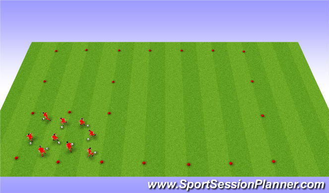 Football/Soccer Session Plan Drill (Colour): Warm up