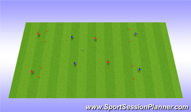 Football/Soccer Session Plan Drill (Colour): Passing drill - 2vs2