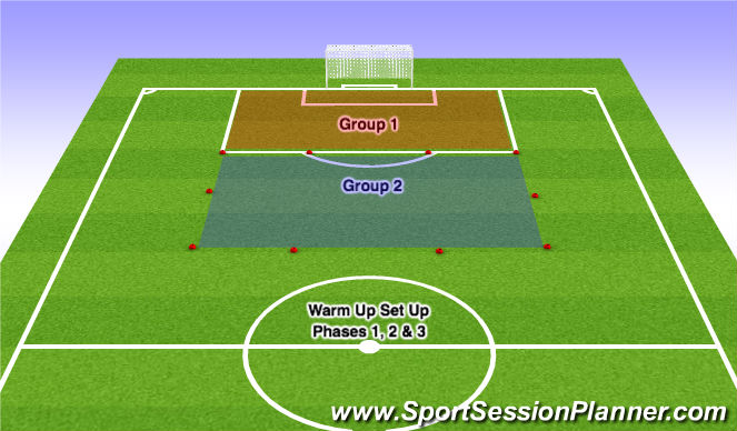 Football/Soccer Session Plan Drill (Colour): Warm Up (Phase 1)