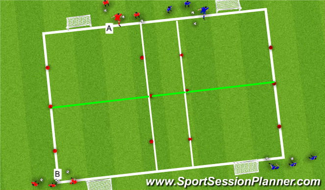 Football/Soccer Session Plan Drill (Colour): 1v1 Conditioned Game