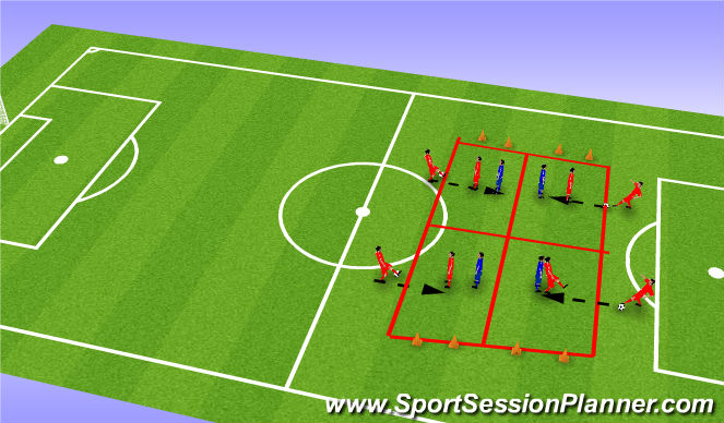 Football/Soccer Session Plan Drill (Colour): first touch and turn