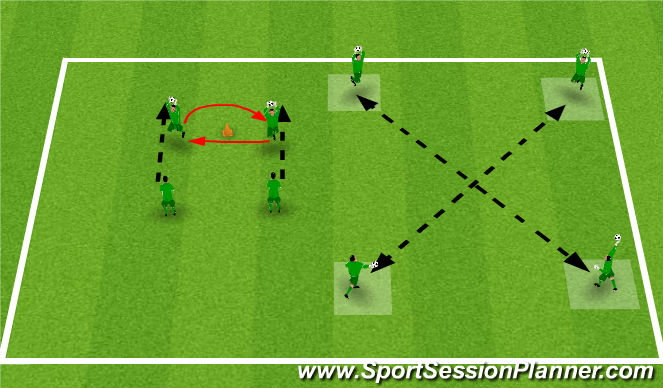 Football/Soccer Session Plan Drill (Colour): Warm-Up