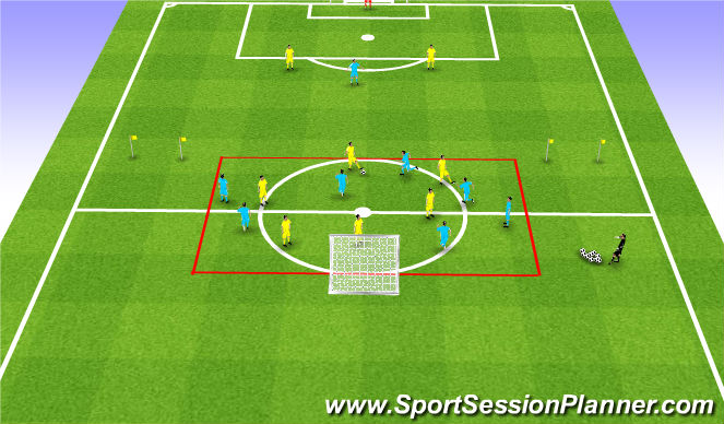 Football/Soccer Session Plan Drill (Colour): Conditioned Game