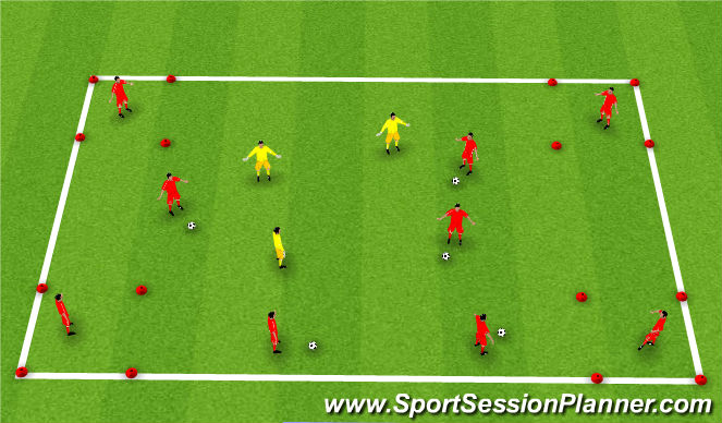 Football/Soccer Session Plan Drill (Colour): Warm Up With Game