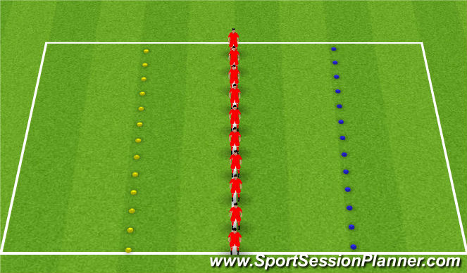 Football/Soccer Session Plan Drill (Colour): Warm up