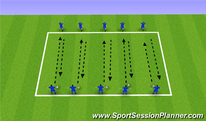 Football/Soccer Session Plan Drill (Colour): Warmup Kicking Instep