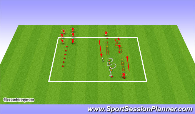 Football/Soccer Session Plan Drill (Colour): Warm-up