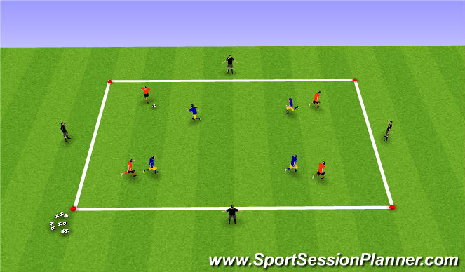 Football/Soccer Session Plan Drill (Colour): 4v4+4