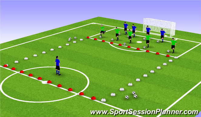 Football/Soccer Session Plan Drill (Colour): Skill