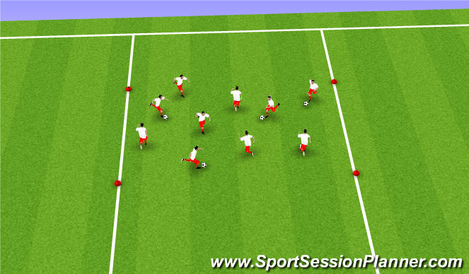 Football/Soccer Session Plan Drill (Colour): Warm up