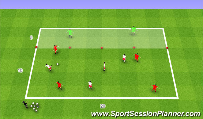 Football/Soccer Session Plan Drill (Colour): 4v4 Plus 2